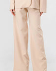 Luxe Stretch Woven Loose Fit Blazer And Wide Legs Pants Semi Formal Set