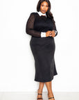 Collared Lace Midi Dress