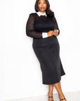 Collared Lace Midi Dress