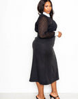Collared Lace Midi Dress
