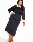 Collared Lace Midi Dress