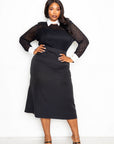 Collared Lace Midi Dress
