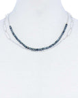 Double Layer Beaded And Chain Necklace