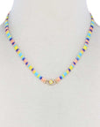 Evil Eye Charm Color Block Necklace