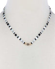 Evil Eye Charm Color Block Necklace