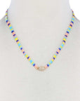 Hamsa Hand Charm Color Block Necklace