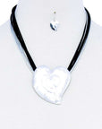 Fashion Triple Heart Pendant Necklace And Earring Set