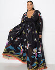 Tropical Print Maxi Dress