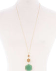 Marbling Natural Stone Pendant Long Necklace
