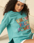 A Mineral Washed French Terry Graphic Sweatshirt
