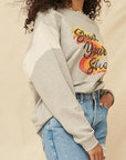 A French Terry Knit Graphic Sweatshirt
