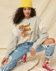 A French Terry Knit Graphic Sweatshirt