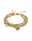 Metal Layered Smile Charm Bracelet