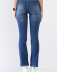 Medium Blue Denim High Waisted Skinny Boot Recycled Jeans