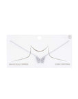 Rhinestone Butterfly Charm Gold Dipped Necklace