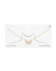 Rhinestone Butterfly Charm Gold Dipped Necklace