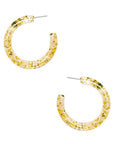 Clear Flower Hoop Earring