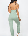 Front Ruched With Adjustable String Cami Casual/summer Jumpsuit