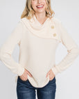 Buttoned Flap Mock Sweater