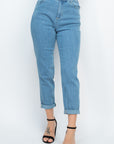 Double Button High-waisted Jeans