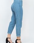 Double Button High-waisted Jeans