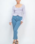 Double Button High-waisted Jeans