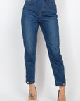 Cuffed-button Mom Jeans