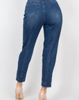 Cuffed-button Mom Jeans