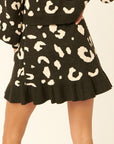 A Leopard-print Knit Mini Skirt