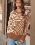 A Zebra Print Pullover Sweater