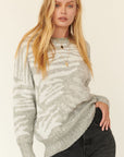 A Zebra Print Pullover Sweater