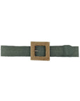 Fashion Square Straw Buckle Belt