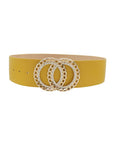 Double Circle Chain And Rhinestone Trim Design Belt