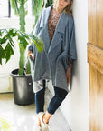Solid Knit Oversized Trench Jacket