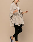 Solid Knit Oversized Trench Jacket