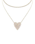 Rhinestone Heart Choker And Necklace Set