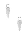 Crystal C Shape Baguette Fringe Earring
