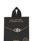 Gold Rhodium Dipped Hamsa Pendant Bracelet