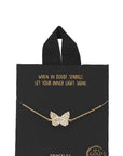 Old Rhodium Dipped Butterfly Pendant Bracelet