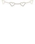 Rhinestone 5 Heart Choker Necklace