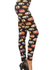 Multicolored Campers Printed, High Waisted Leggings In A Fit Style, With An Elastic Waistband
