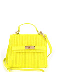 Faux Straw Top Handle Clutch