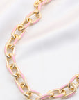 Color Metal Oval Link Necklace