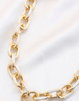 Color Metal Oval Link Necklace