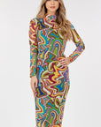 Long Sleeve Bodycon With Letter Print