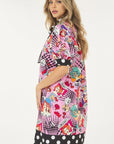 Print Midi Dress With Polka Dot Finish
