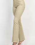 Frayed Bell Bottom Colored Denim Jeans