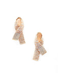Rhinestone Awarness Bow Earring