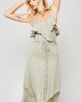 A Knit Top With Deep V Neckline And Yoke Design