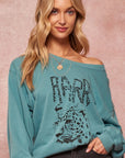 A Garment Dyed French Terry Graphic Sweatshirt
